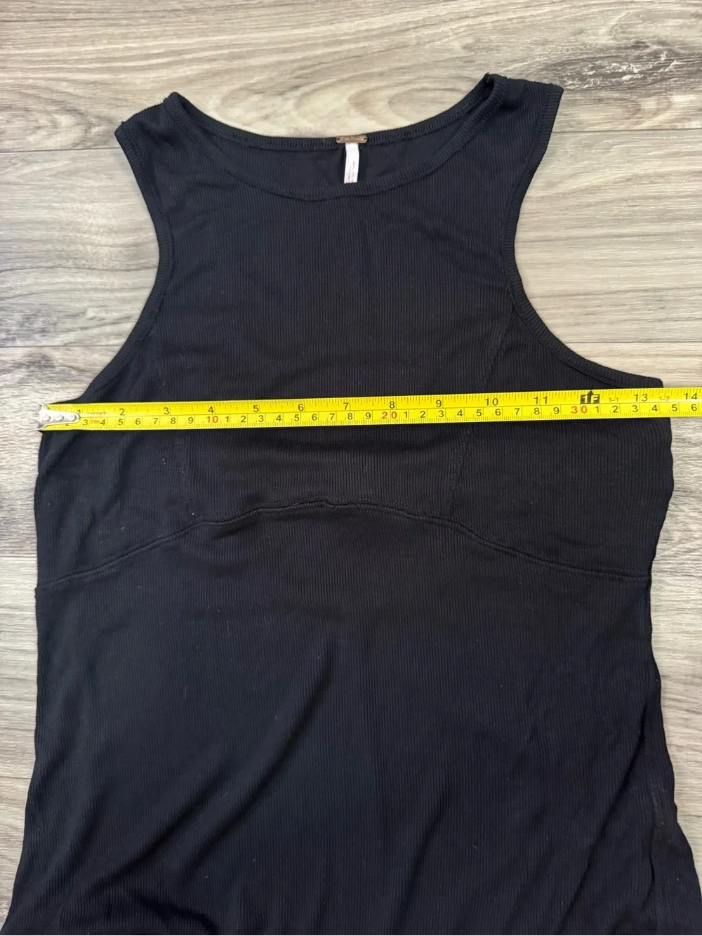 Free People Black High Neck Rib Knit Tank Top with Hook and Eye Closure Medium